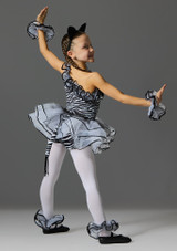 Zebra printed dress with tutu skirt Black-White Back 3 [Black]