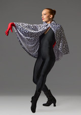 Cruella Catsuit, gloves & Cape White-Black Front [White]