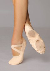 Move Dance Stretch Canvas Split Sole Ballet Shoe Pink Front [Pink]