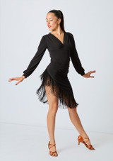 Intermezzo Herta Fringed Skirt Black Front 2 [Black]