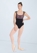 Intermezzo Ilaria Cap Sleeve Leotard Black Front [Black]