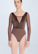 Intermezzo Iseult Long Sleeved Leotard Mink Front [Brown]