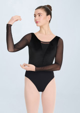 Intermezzo Iseult Long Sleeved Leotard Black Front [Black]