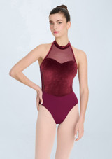 Intermezzo Iris Halterneck Leotard Garnet Front [Red]