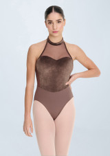 Intermezzo Iris Halterneck Leotard Mink Front [Brown]