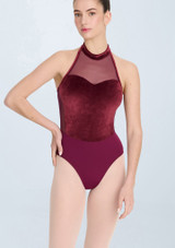 Intermezzo Iris Halterneck Leotard Garnet Front [Red]