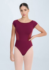 Intermezzo Idris Cap Sleeve Leotard Garnet Front [Red]