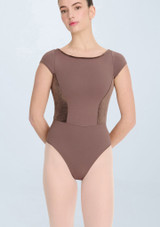 Intermezzo Idris Cap Sleeve Leotard Mink Front [Brown]