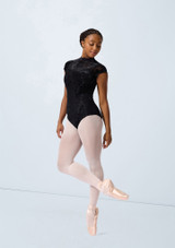 Capezio Rudi Short Sleeve Leotard Black Front [Black]