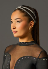 Diamante Competition Hair piece Black Front 9 [Black]
