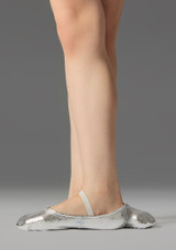 Shine full sole ballet shoe Silver Front 3 [Silver]