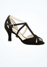 Werner Kern Francis Peep Toe Dance Shoe 2.5" Black Side [Black]