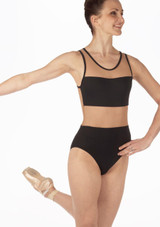 So Danca Mesh Cut Out Leotard - Black Black [Black]