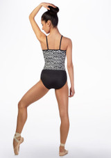 Ballet Rosa Geometric Shimmer Leotard Black Back [Black]