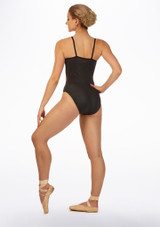 Ballet Rosa Shimmer Rose Leotard Black Back [Black]