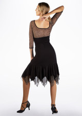 So Danca Leaf Latin & Ballroom Skirt Black Back [Black]