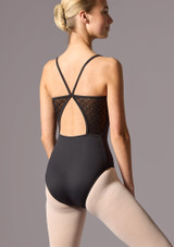 Move Dance Teen Paris Mesh Camisole Leotard Black Front 5 [Black]