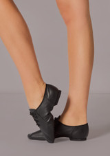 Bloch Black Split Sole Jazz Dance Shoes Black Front [Black]