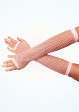 Long Fishnet Gloves Pink Main [Pink]