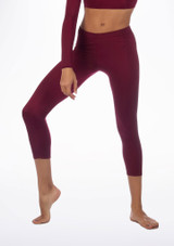 Alegra Shiny Crop Leggings Burgundy Main [Red]