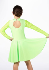 Move Dance Girls Kristin Latin Dress Fluorescent Green [Green]