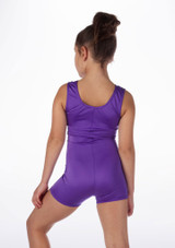 Alegra Girls Shiny Hotpant Unitard Purple Main [Purple]