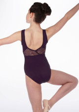 So Danca Tween Floral Lace Leotard Purple [Purple]