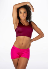 Alegra Shiny Betty Dance Crop Top Burgundy Main [Red]