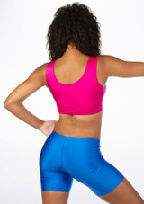Alegra Girls Shiny Betty Dance Crop Top Magenta Main [Pink]