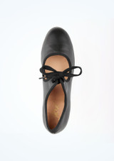 Move Dance Cincinatti Leather Tap Shoe Black Front [Black]