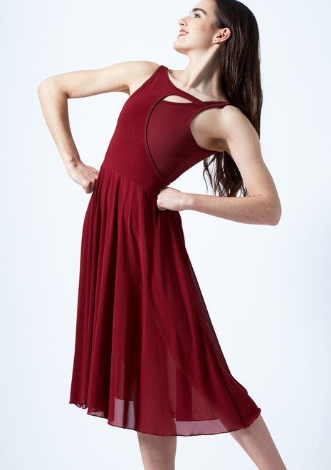 Move Dance Thalassa Cut Out Lyrical Dress Red Front [Red]