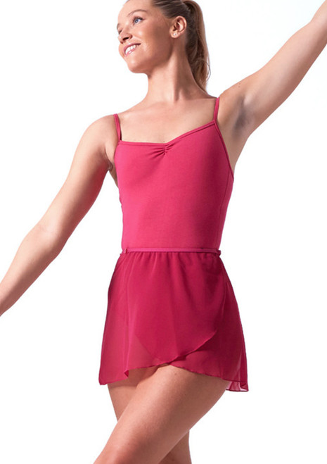 Capezio Class Adults Chiffon Wrap Dance Skirt Pink Front [Pink]