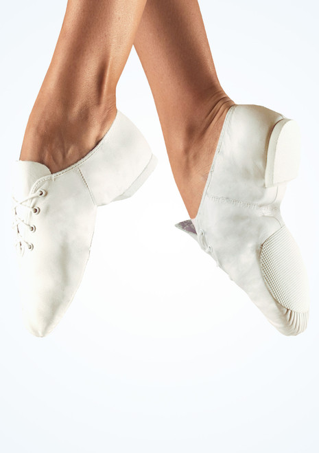 So Danca Split Sole Leather Jazz Shoe - White White [White]