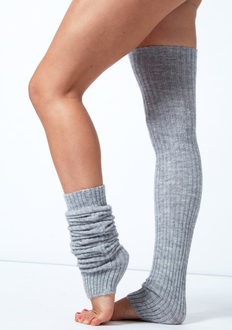 Move Dance Ivy Knit Leg Warmers Grey Side [Grey]