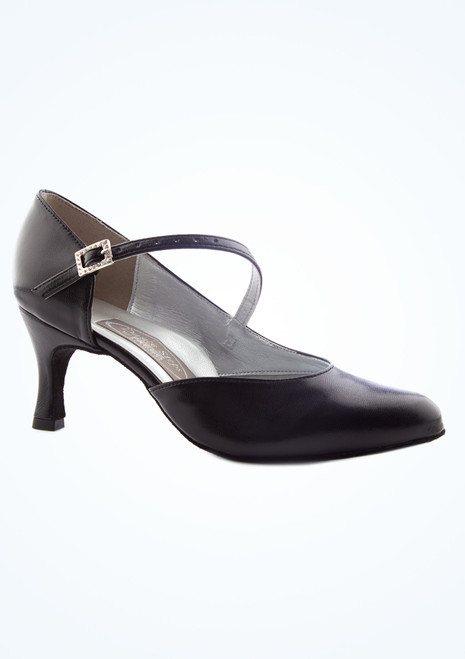 Freed Dancesteps Foxtrot Ballroom Shoe- 2.5"- Black Black Front [Black]