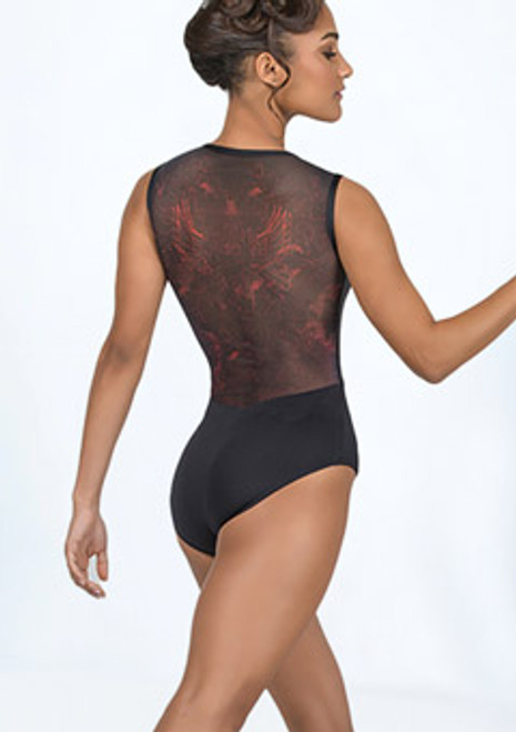 Ballet Rosa Rae Zip Front Leotard Black Front [Black]