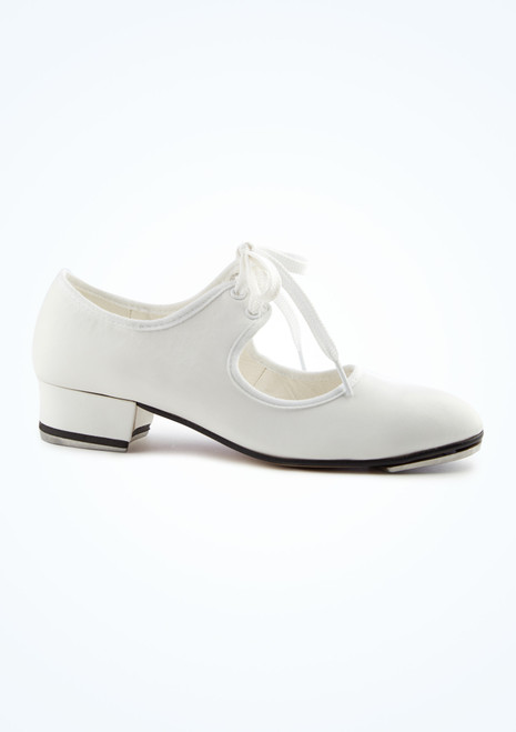 Alegra Basic Tie Front Tap Shoe - White White [White]