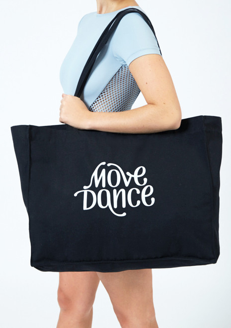 Move Dance Woven Tote Bag Black Front [Black]