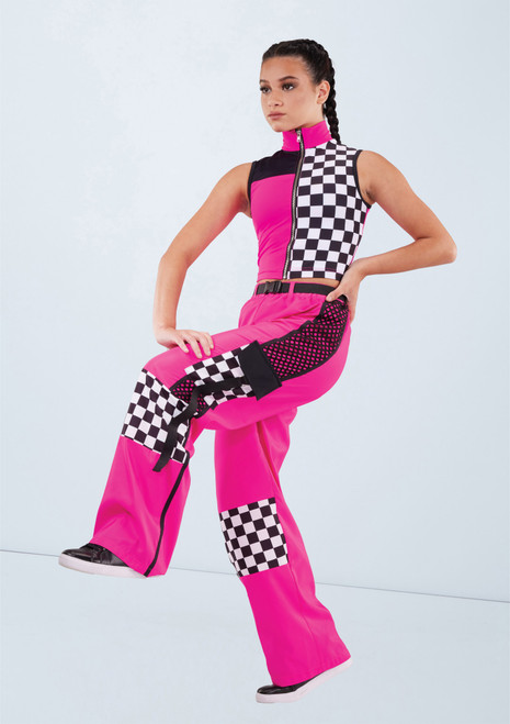 Weissman Colorblock Checkered Vest Cerise [Pink]