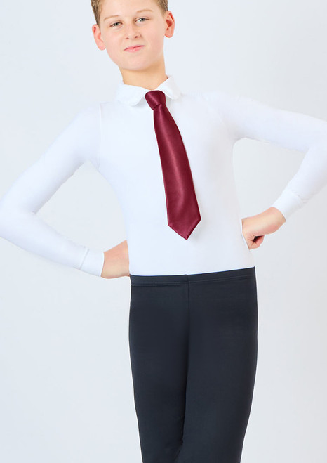 Alegra Shiny Elasticated Tie Burgundy Front [Red]