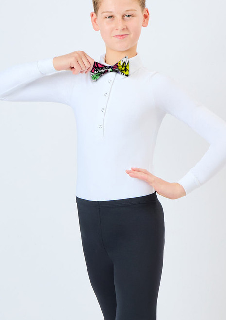 Alegra Shiny Elasticated Bow Tie AZT Front [Patterned]