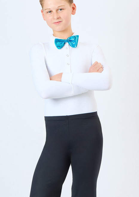 Alegra Shiny Elasticated Bow Tie Marine Front [Green]