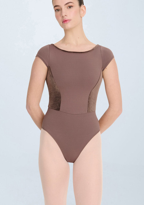 Intermezzo Idris Cap Sleeve Leotard Mink Front [Brown]
