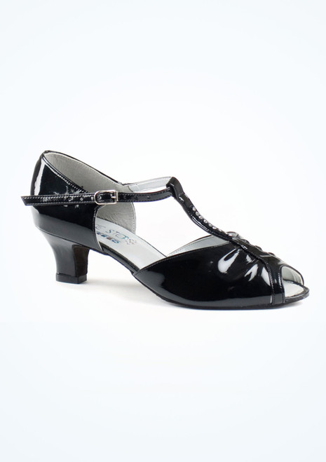 Dancesteps Topaz Patent Ballroom & Latin Shoe 1.65" - Black Black [Black]
