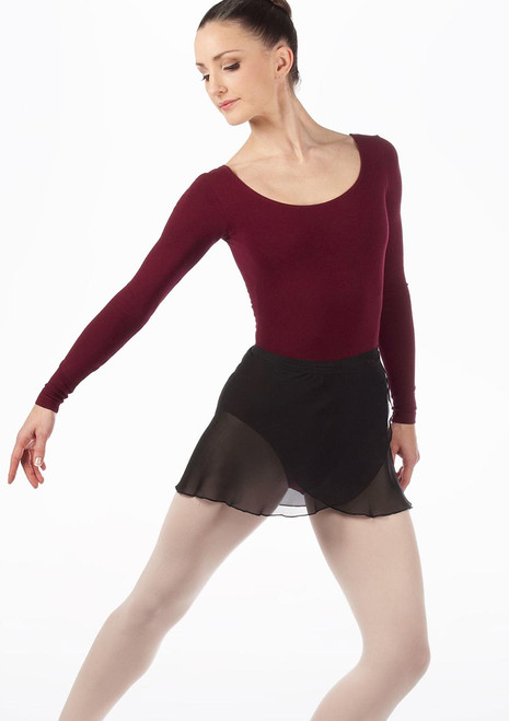 Move Dance Chloe Wrap Dance Skirt Black Main [Black]
