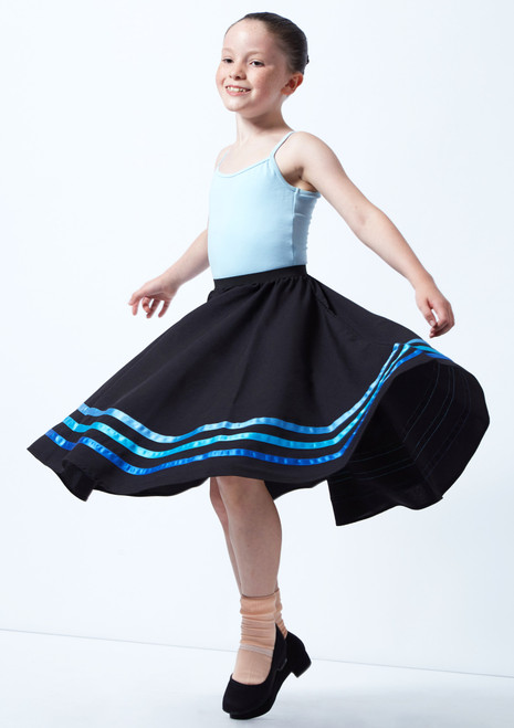 RAD Ballet Character Dance Skirt Blue Front [Blue]