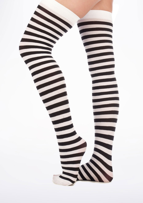 Striped Stockings Black-White Main [Black]