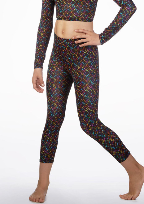 Alegra Girls Patterned Crop Leggings Patterned Front [Patterned]