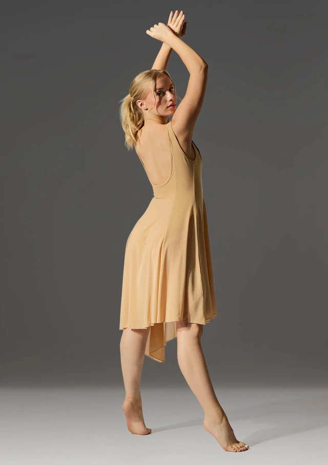 Move Dance Cressida Scoop Lyrical Dress Nude Back [Tan]