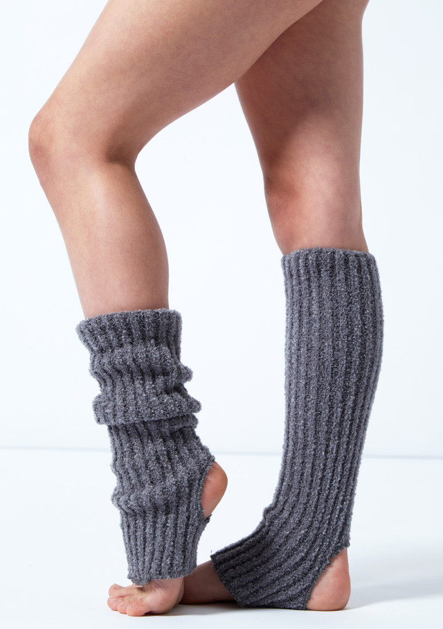Intermezzo Teen Knitted Stirrup Legwarmers Grey Side [Grey]